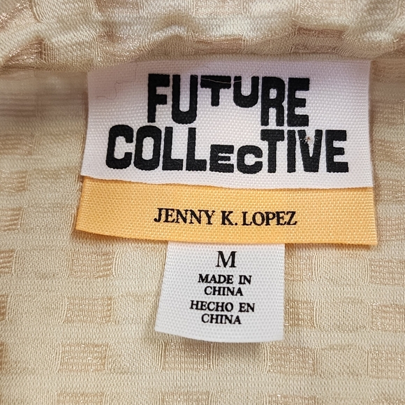 Future Collective Womens Textured Beige Button-Up Lightweight Baggy Shirt, sz MD - Picture 2 of 10
